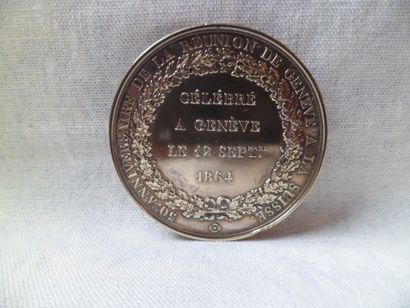 null Medal of the attachment of Geneva to Switzerland - 1864 - Diameter of 46,5 mm...