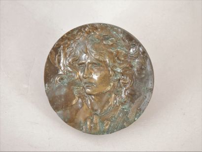 null Marie-Alexandre-Lucien COUDRAY (Paris 1864-1932). Orpheus, bronze medal with...