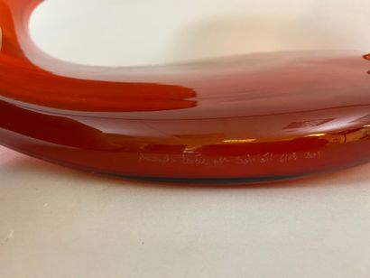 null Amanda LEVETE and SALVIATI. Set of two pieces in Murano glass vermilion, signed,...