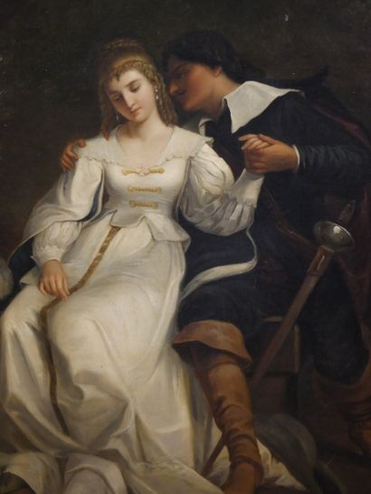 null Johann Georg MEYER Von BREMEN (1813-1886). The declaration of love. Oil on canvas,...