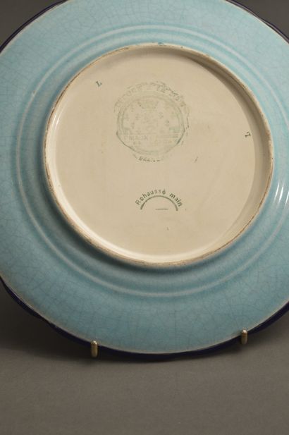 null Manufacture of LONGWY. LOT including: a square TRAY (decoration 3363), two circular...