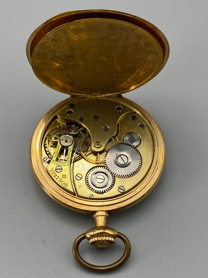 null Henri BLANC. Yellow gold pocket watch with seconds, n°854 (metal buckle).

metal...