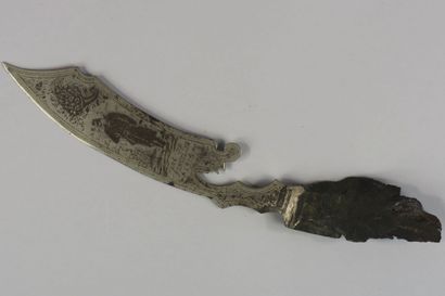 Trench souvenir dagger. 	Made from a shrapnel.

	Beautifully...