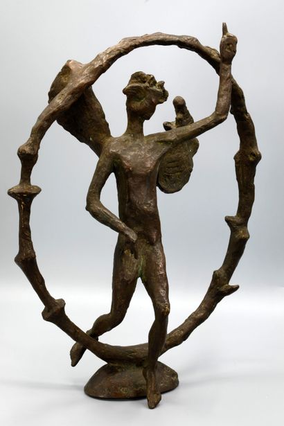 null Eduardo DIAZ YEPES (1910-1978) Sculpture en bronze à patine brune représentant...