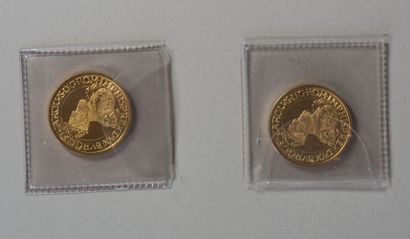 null 2 gold coins, 50 ECU 1987 Belgium. Weight of each : 17,2g. VERY GOOD CONDIT...