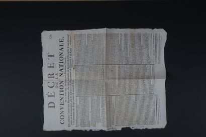null PLACARD.	1 pp. in-folio.

	Décret de la Convention Nationales, du 27 avril 1793,...