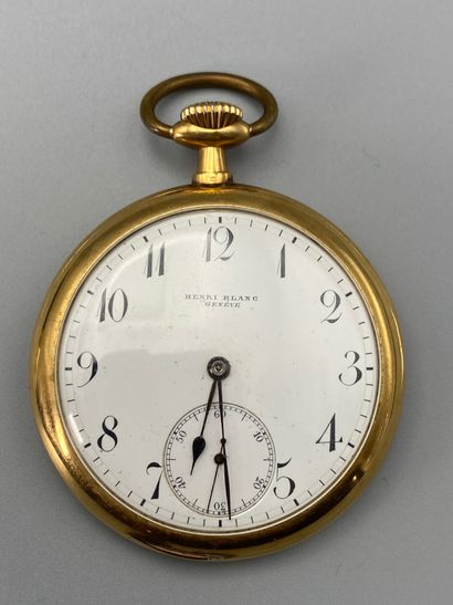null Henri BLANC. Yellow gold pocket watch with seconds, n°854 (metal buckle).

metal...