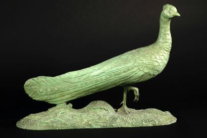 null Georges LAVROFF (1895-1991) Sculpture représentant une perdrix en bronze à patine...