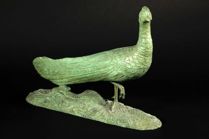 null Georges LAVROFF (1895-1991) Sculpture representing a partridge in bronze with...