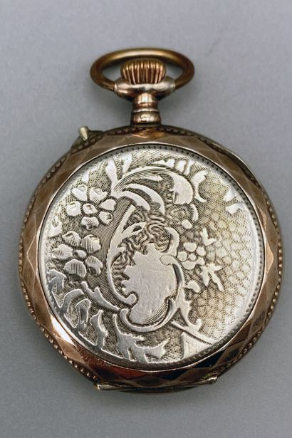 null Silver collar watch with gold frame circa 1900
