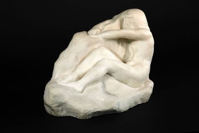 null Leonildo GIANNONI CHAPELIER (1880-1951) (?) Sculpture en marbre de Carrare représentant...