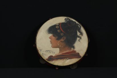null FLORIMOND VAN ACKER (BEL/ 1858-1940)

Woman in profile

oil on tambourine

signed...