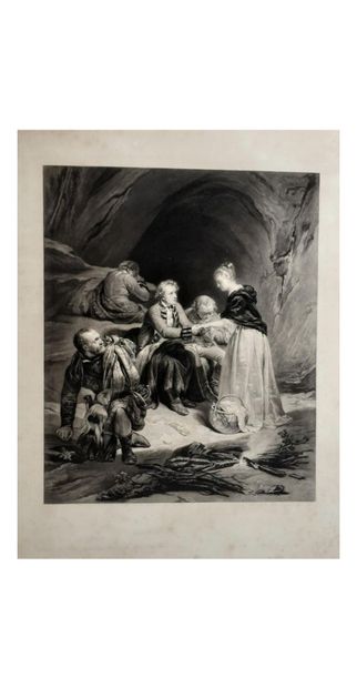 null Flora McDonald's farewell to Bonnie Prince Charlie. Jacobites Engraving showing...