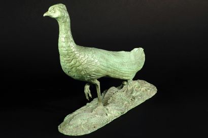 null Georges LAVROFF (1895-1991) Sculpture représentant une perdrix en bronze à patine...