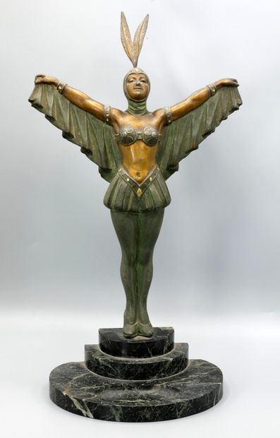 null Dans le goût de Demeter CHIPARUS (1886-1947) Sculpture en régule patiné figurant...