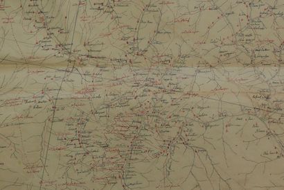 null Carte militaire manuscrite des « frontières du Piémont».

Commandée par le Comte...