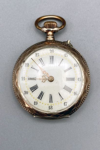 null Silver collar watch with gold frame circa 1900