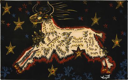 null Jean LURÇAT (1892-1966) Wool tapestry on frame entitled "D'ETOILE de Jean LURÇAT"...