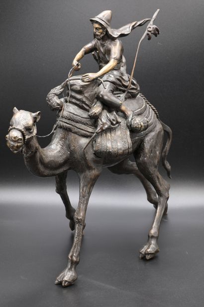 null School of the beginning of the 20th century. The camel driver. Bronze sculpture...