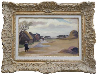 null 
JULES EMILE ZINGG (France 1882-1942) Paysage animé en Bretagne Huile sur toile...
