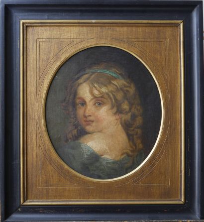 null Ecole française ou belge vers 1850, suiveur de Jean-Baptiste Greuze (1725-1805),

Portrait...