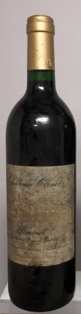 null 
1 bouteille CHÂTEAU CLINET - POMEROL, 1989 

Etiquettes tachées.

LOT VENDU...