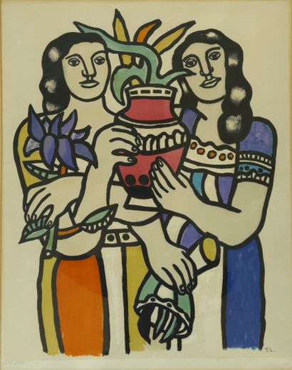 null Fernand LÉGER (1881-1955)

« Les deux femmes au vase » ou « Les amies ».

Lithographie...