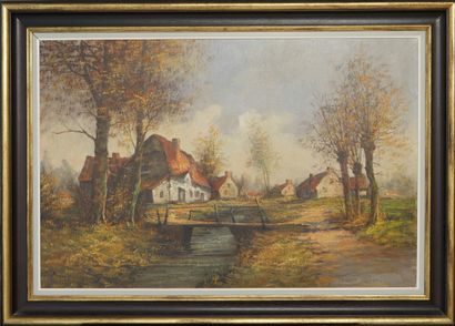 null DEMEY JOS

"View of a village

Oil on canvas signed "Demey" in the lower left...