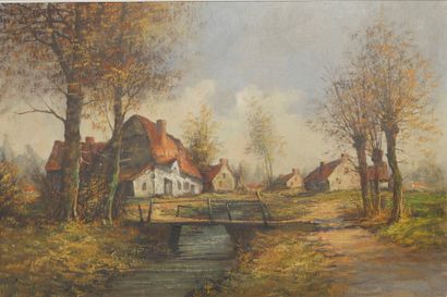 null DEMEY JOS

"View of a village

Oil on canvas signed "Demey" in the lower left...