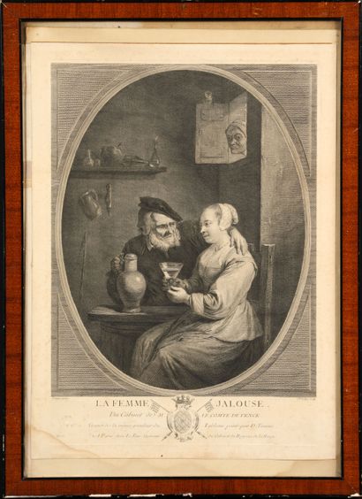 null Jacques Philippe Le Bas (1707-1783), after David Teniers (1610-1690),

The Jealous...
