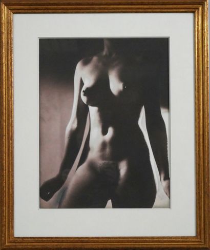 null Two framed pieces of female nudes forming pendants. 42 x 33 cm
