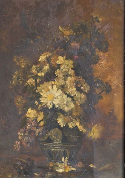 null Eugène Henri CAUCHOIS (1850-1911) Bouquet of flowers. Oil on panel signed lower...