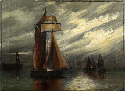 null R. DE BLOCK (XXth)

Sailboats by the sea

oil on canvas

signed 'R. D BLOCK'...