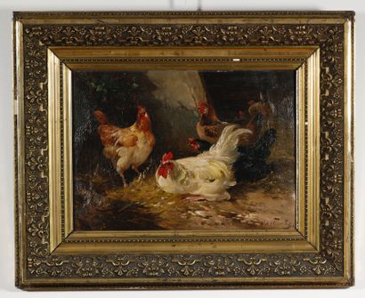 null Ecole belge du XIXe siècle

Les gallinacés

Huile sur toile

28,5 x 40 cm.

Signée,...