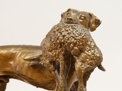 null 
Jules MOIGNIEZ (1835-1894)




Braque au lièvre. Sculpture en bronze a patine...
