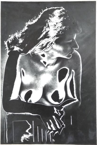 null Victor ELSCHANSKY (XXth, born in 1913). Study in black and white (solarization,...