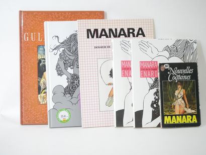 null LOT INCLUDING: SIX DRAWINGS by MANARA including NEW COQUINES; THE ART OF FESTING...