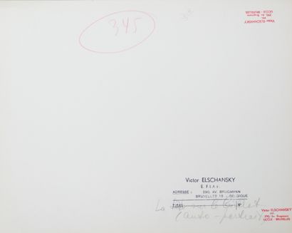 null Victor ELSCHANSKY (XXe, né en 1913). Autoportrait. Circa 1960/70. Deux tirages...