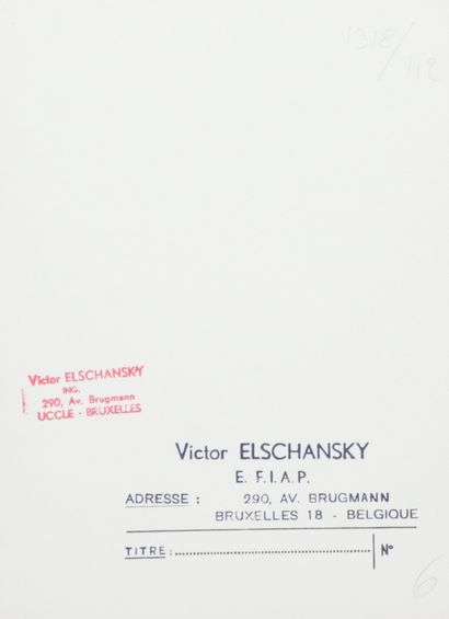 null Victor ELSCHANSKY (XXe, né en 1913). Etude de nu. Circa 1950/60. Tirage argentique...