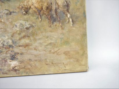 null HENRI-ÉMILIEN ROUSSEAU (FRA/ 1875-1933) 

Berger et troupeau de moutons en transhumance...