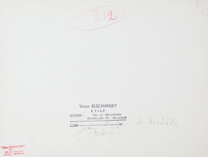 null Victor ELSCHANSKY (XXe, né en 1913). Jeanine (…) et modèle (étude de nu). Circa...