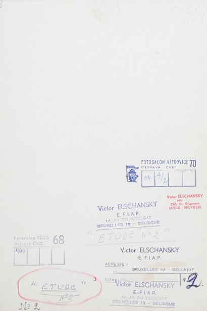 null Victor ELSCHANSKY (XXe, né en 1913). Etude n°2 (étude de nu). Circa 1950/70....