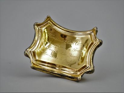  AUCOC House. Exceptional and very large gilt silver inkwell in rocaille style. It...