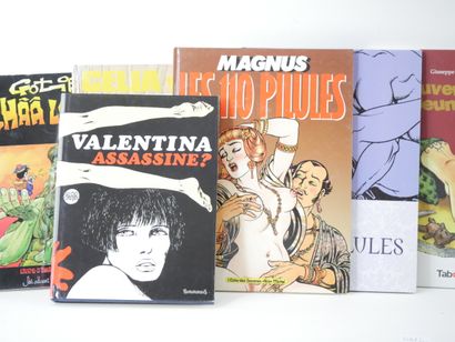 null LOT INCLUDING: SIX DRAWING BOOKS including RHÂÂ LOVELY Tome 2 by GOTLIB; VALENTINA...