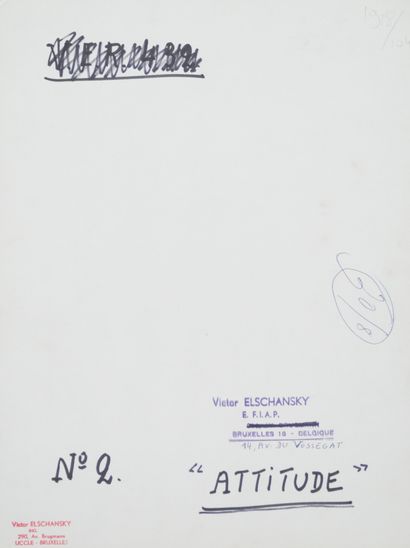 null Victor ELSCHANSKY (XXth, born in 1913). Attitude n°2 (nude study). Circa 1950/70....