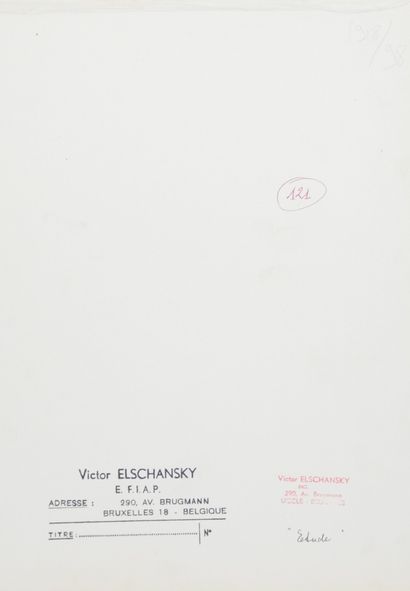 null Victor ELSCHANSKY (XXth, born in 1913). Study (nude study). Circa 1950/70. Silver...