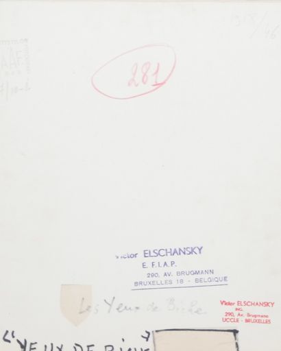 null Victor ELSCHANSKY (XXe, né en 1913). "Les yeux de biche". Circa 1950/70. Tirage...