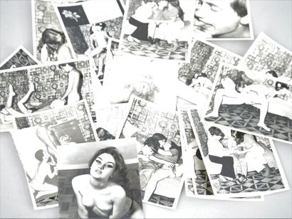 null Photography, erotica, erotica, pornography. Circa 1960. Set of nineteen black...