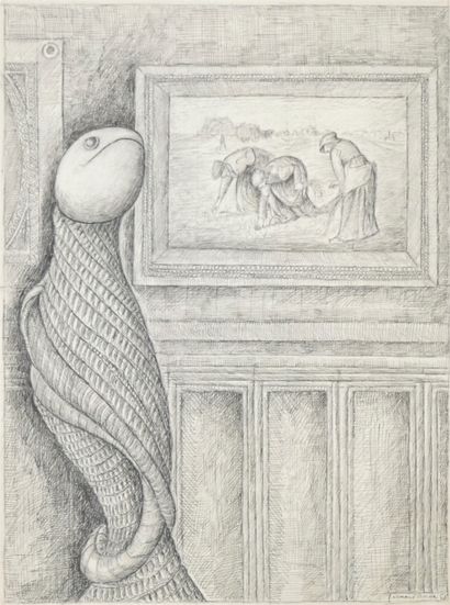 null ARMAND SIMON (BEL/ 1906-1981) 

Untitled (Creature in front of The Gleaners...