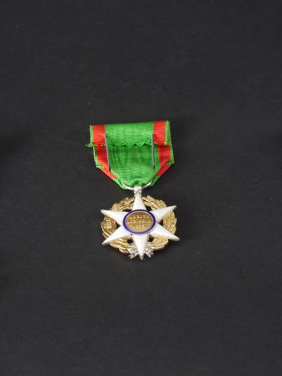 null France. Lot of 2 decorations including a star of the order of merit in silver...